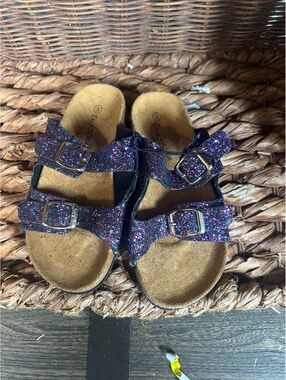 Twisted glitter strap sandals
